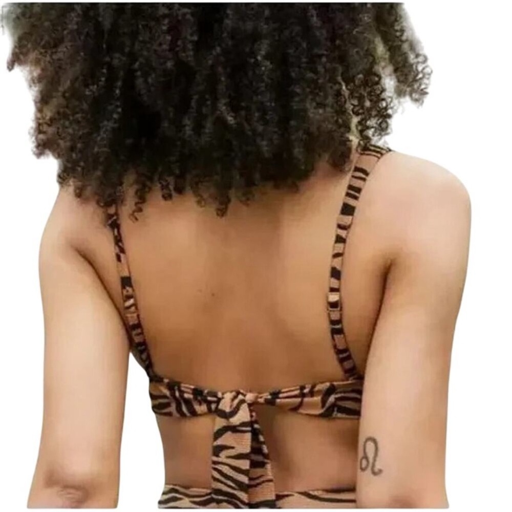 Aerie Tiger Stripe Triangle Bikini Top | Size Medium - Picture 2 of 7